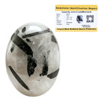 Black Rutilated Quartz Palm Stone
