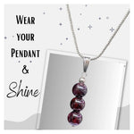 Garnet Crystal Bead Necklace (Silver)