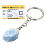 Blue Calcite Crystal Keychain (Raw)