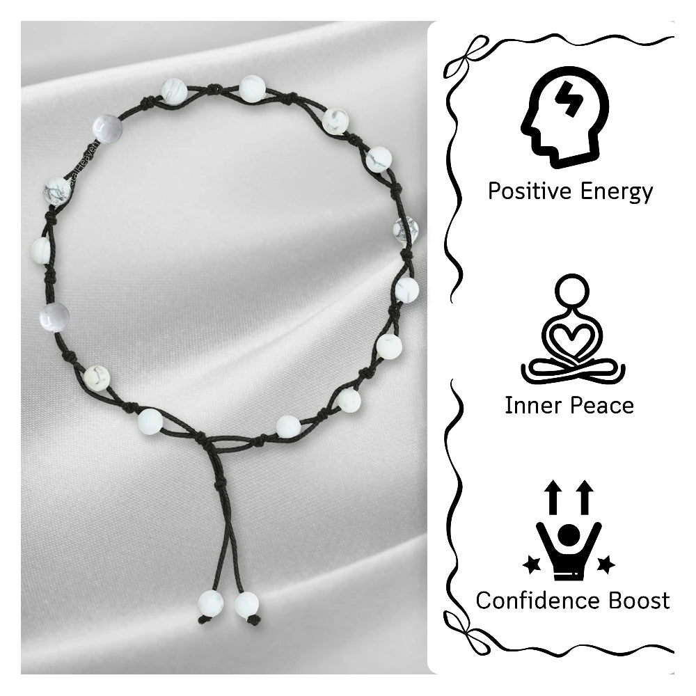 Howlite Anklet (Hand Knotted)