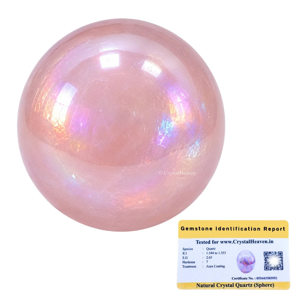 Angel Aura Rose Quartz Sphere (2 Inch)