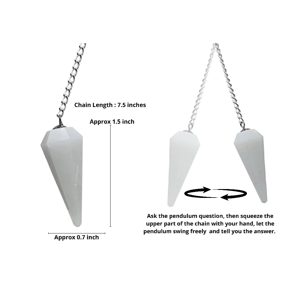 Snow White Quartz Pendulum