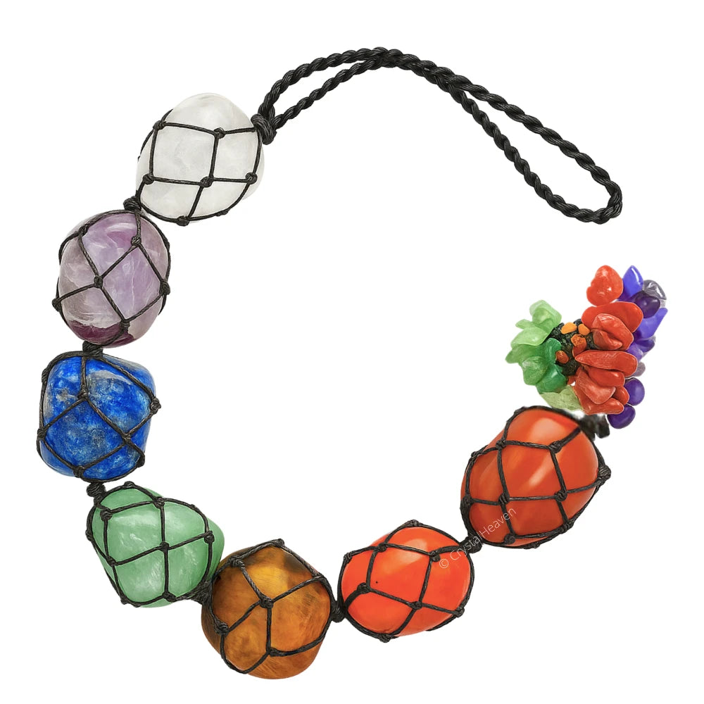 7 Chakra Tumbled Car Hanging Ornaments - Premium Crystal Car Hanger ...