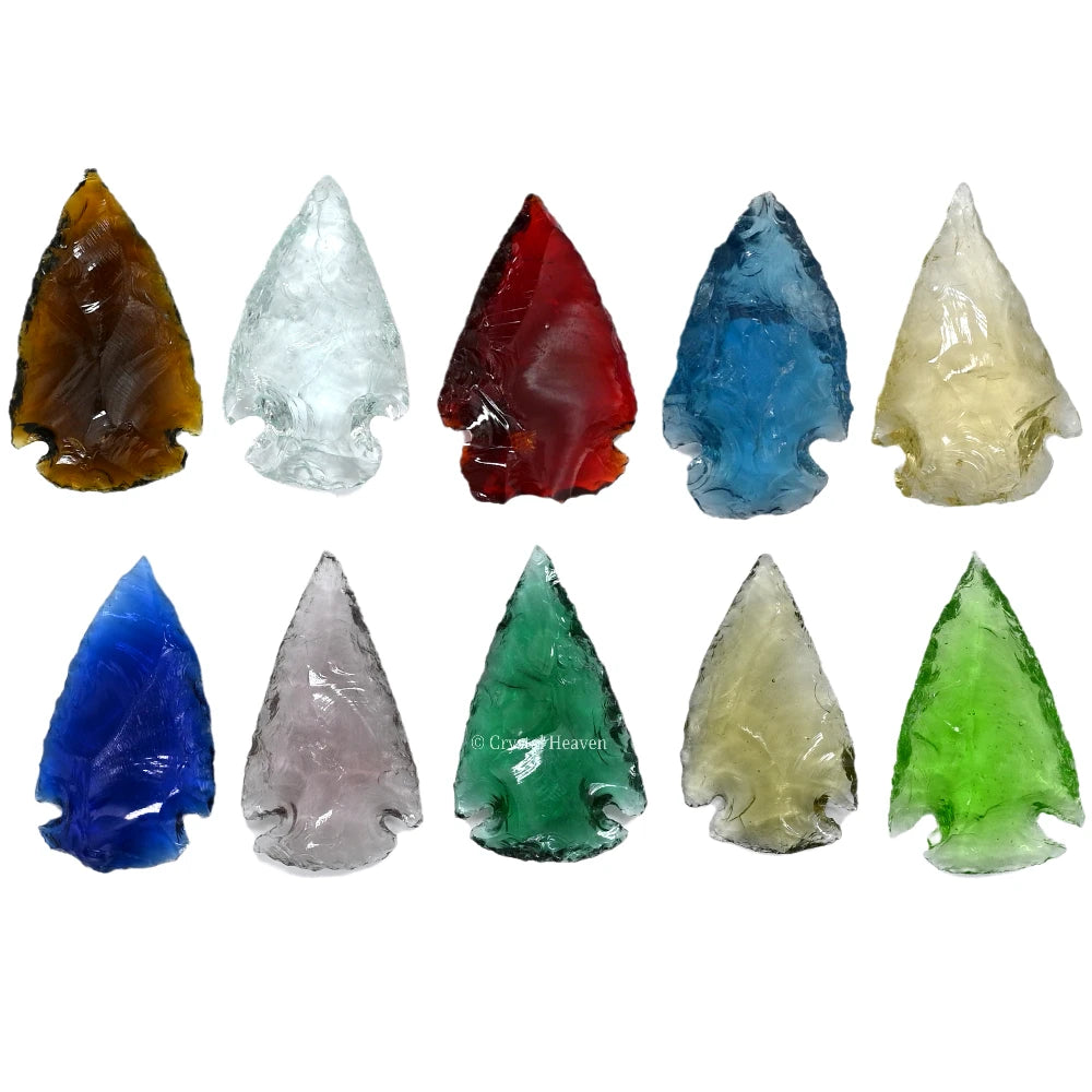 Mix Color Glass Arrowhead - 1" to 1.5"