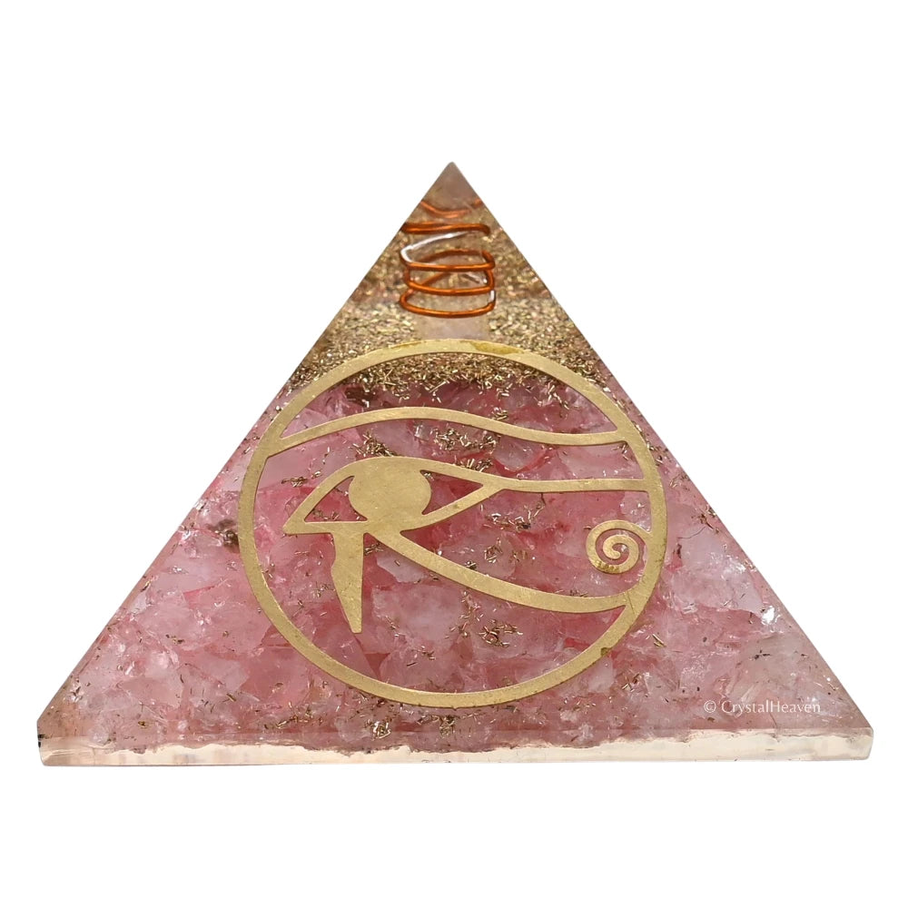 Rose Quartz Orgone Pyramid (Horus Eye)
