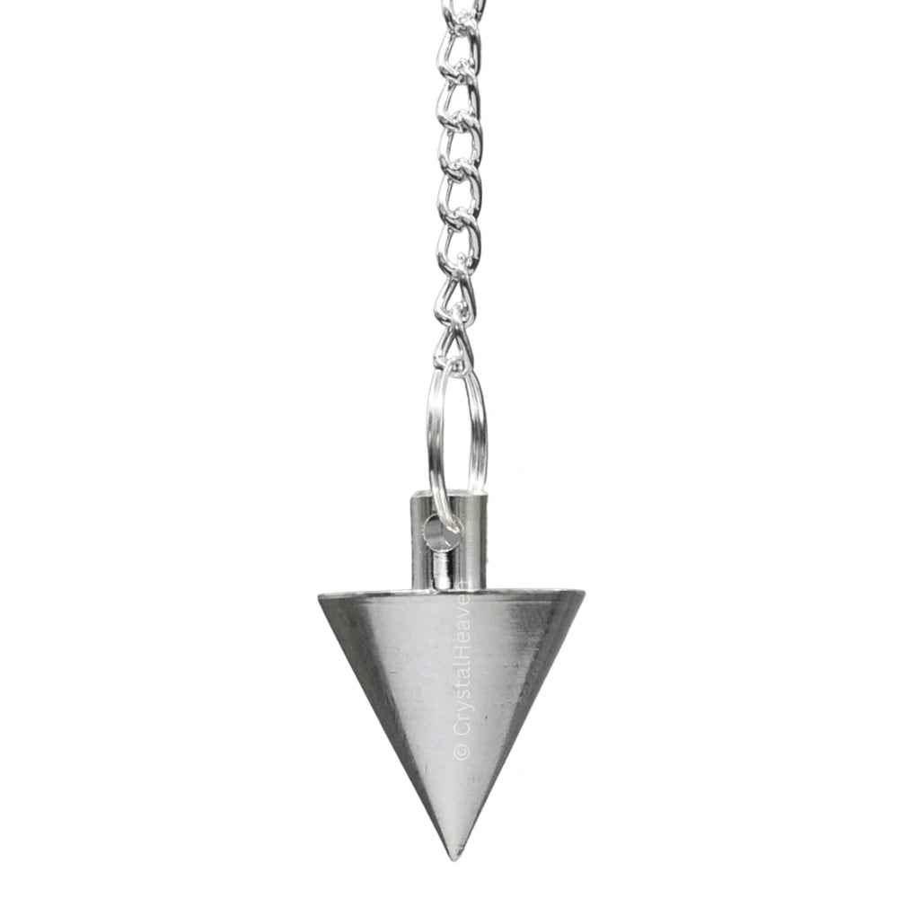 Metal Brass Pendulum - Silver Small Cone (MP67)