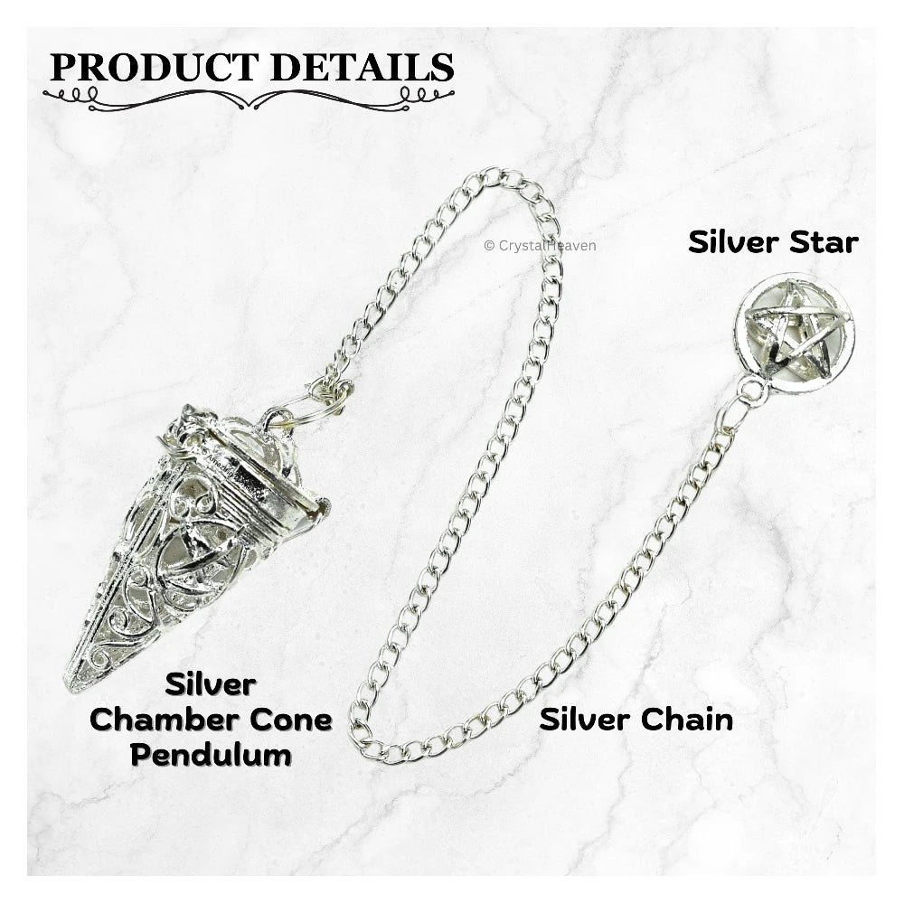 Metal Brass Pendulum - Silver Cone Chamber (MP46)