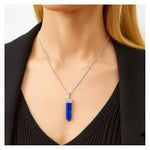 Lapis Lazuli Necklace - Pencil Point (Silver)