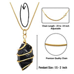 Blue Goldstone Necklace - Raw Crystal (Gold)