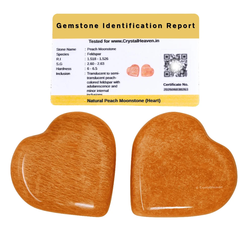 Peach Moonstone Mini Heart (Pack of 2)