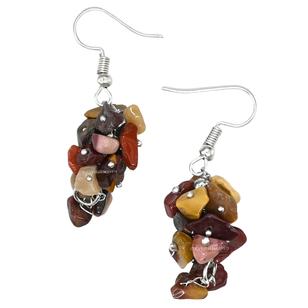 Mookaite Crystal Earrings (Silver)