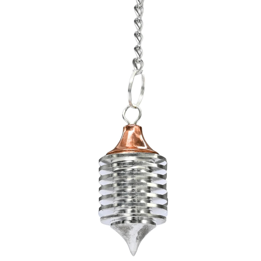 Metal Brass Pendulum - Silver Vertical Hard Coil with Copper (MP69)