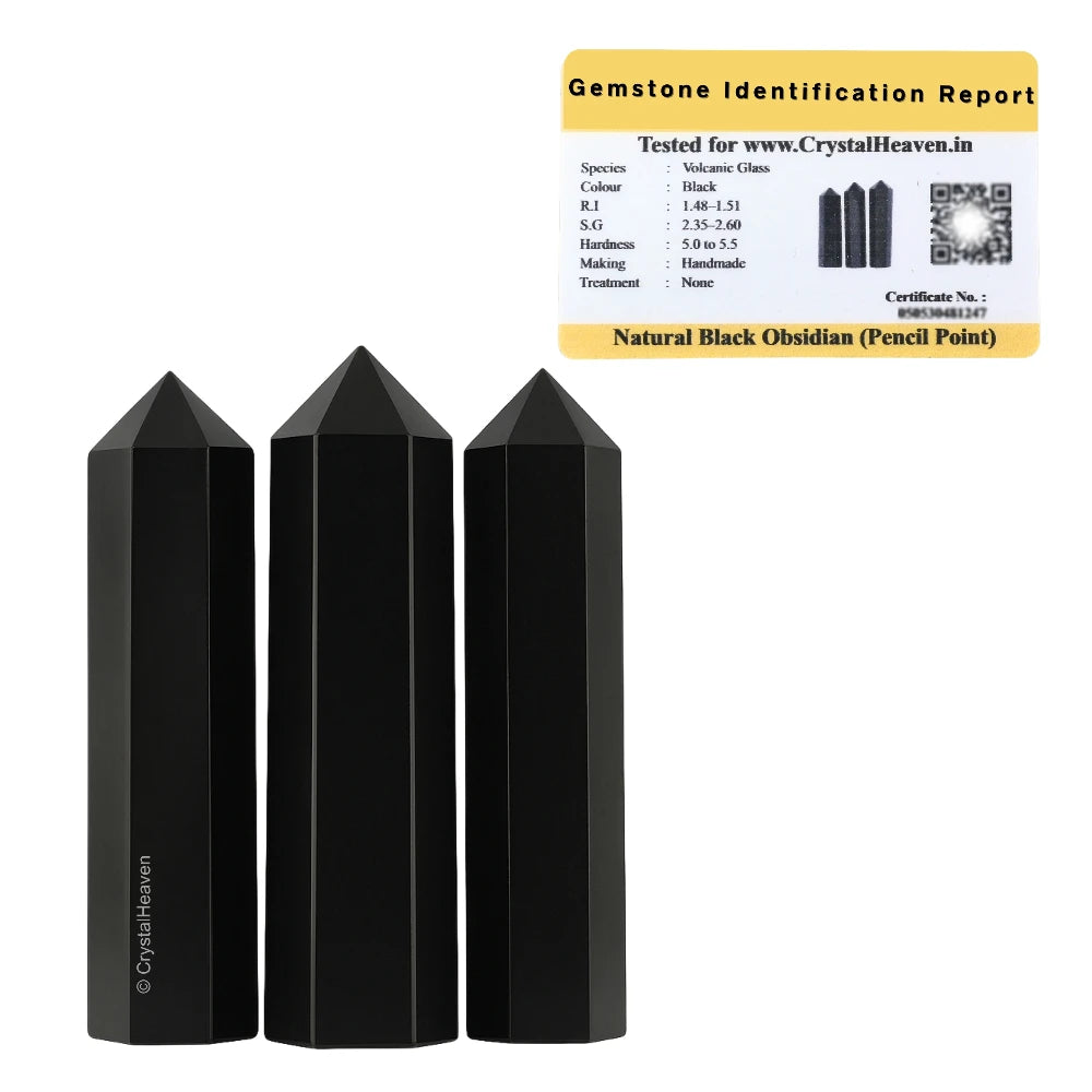 Black Obsidian Pencil Points (Set of 3)