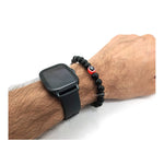 Red and Black Obsidian Evil Eye Bracelet