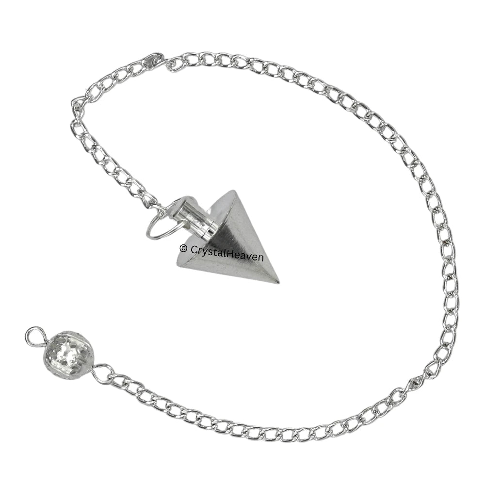 Metal Brass Pendulum - Silver Small Cone (MP67)