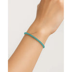 Green Chalcedony Bracelets - 2mm Faceted Beads (Gold)