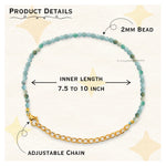 Amazonite Bracelets - 2mm Faceted Beads (Gold)