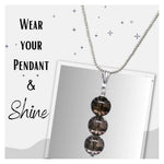 Smoky Quartz Crystal Bead Necklace (Silver)