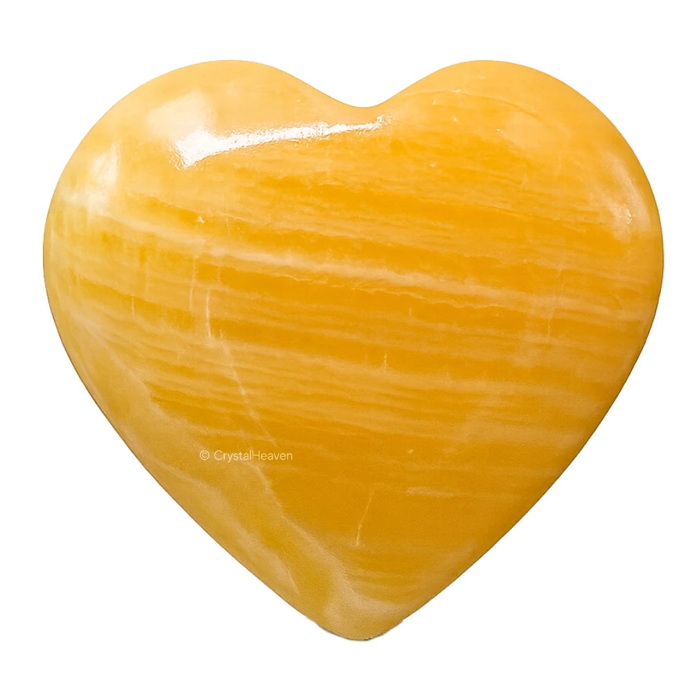 Yellow Calcite Heart