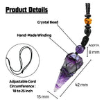 Multi Fluorite Pendulum Pendant Necklace (Macrame)