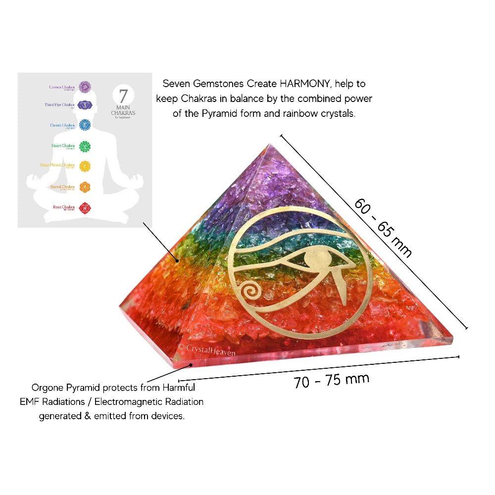 7 Chakra Onyx Orgone Pyramid (RA)