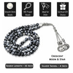 Snowflake Obsidian Crystal Tasbih (Silver)