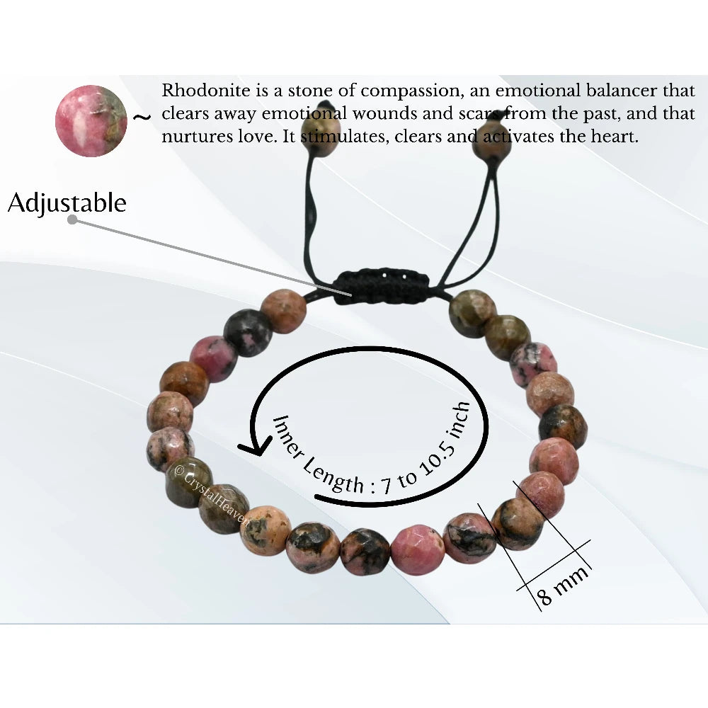 Rhodonite Bracelet (Faceted-Adjustable)