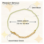 Prehnite Bracelets - 2mm Faceted Beads (Gold)