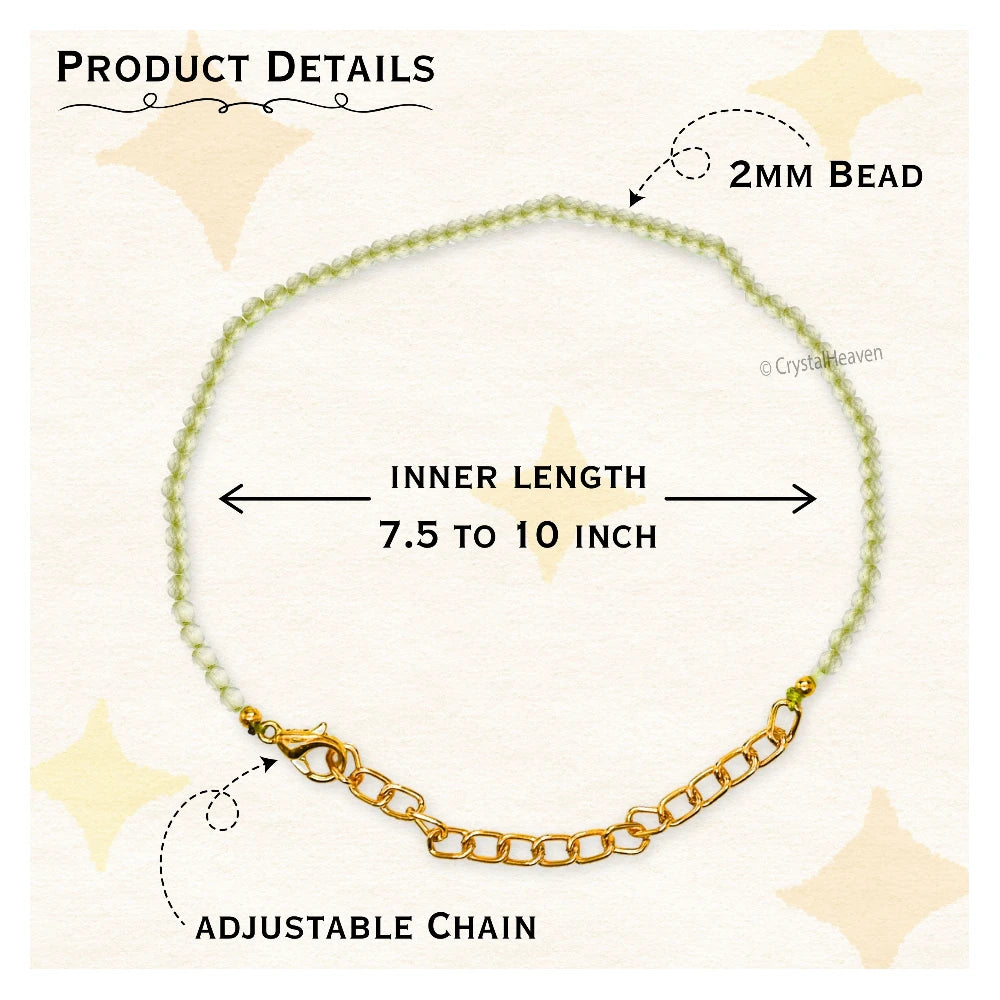 Prehnite Bracelets - 2mm Faceted Beads (Gold)