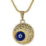 Blue Minimal Evil Eye Pendant Necklace