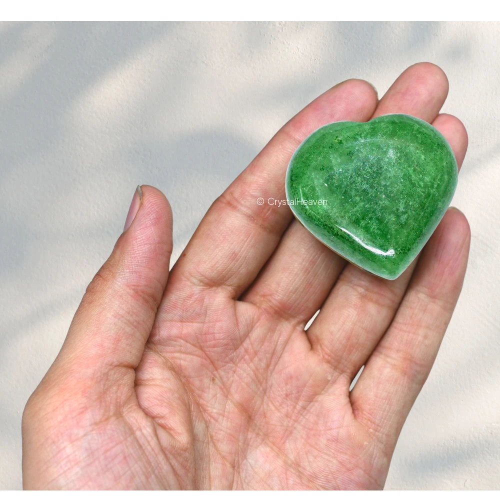 Green Strawberry Quartz Heart