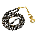 Smoky Quartz Crystal Tasbih (Gold)