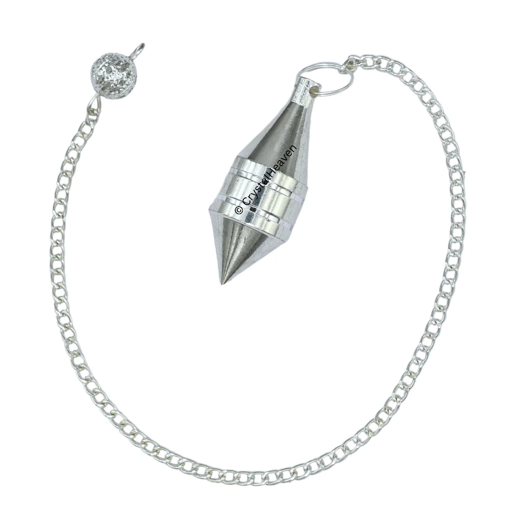 Metal Brass Pendulum - Silver Drum Cone (MP64)