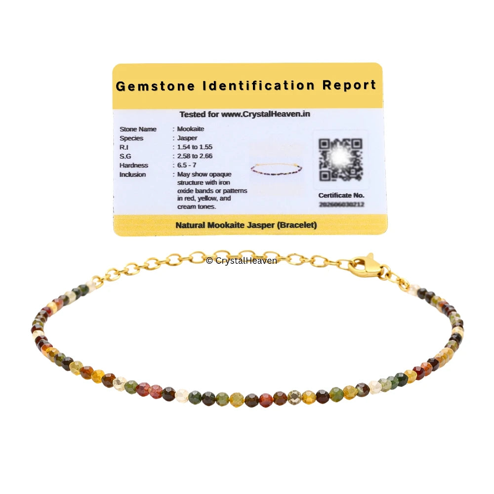 Mookaite Bracelets - 2mm Faceted Beads (Gold)