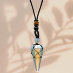 Opalite Pendulum Pendant Necklace (Macrame)