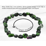 Ruby Zoisite Tumbled Bracelet (Elastic)