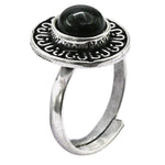 Black Onyx Ring (Silver/Round)