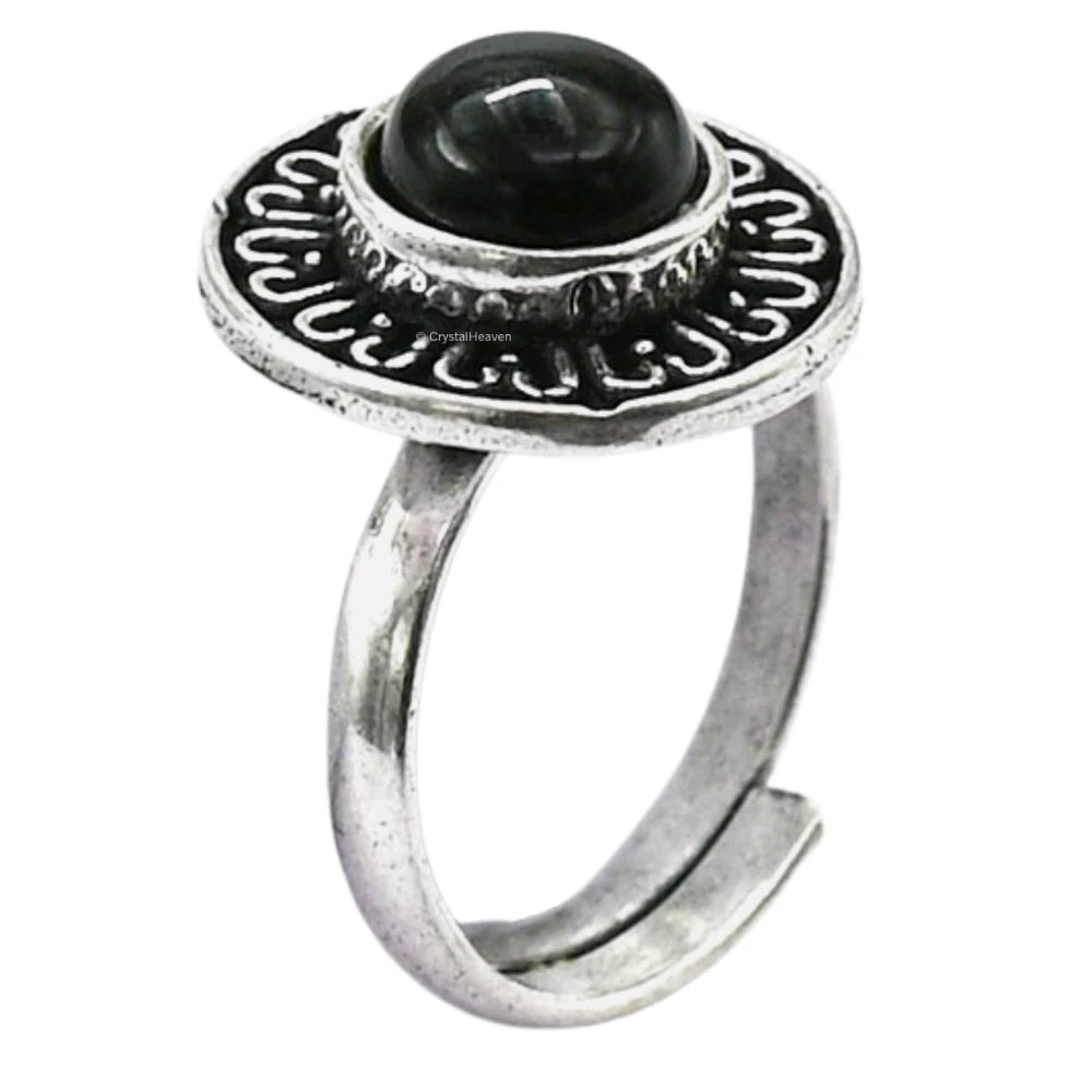 Black Onyx Ring (Silver/Round)