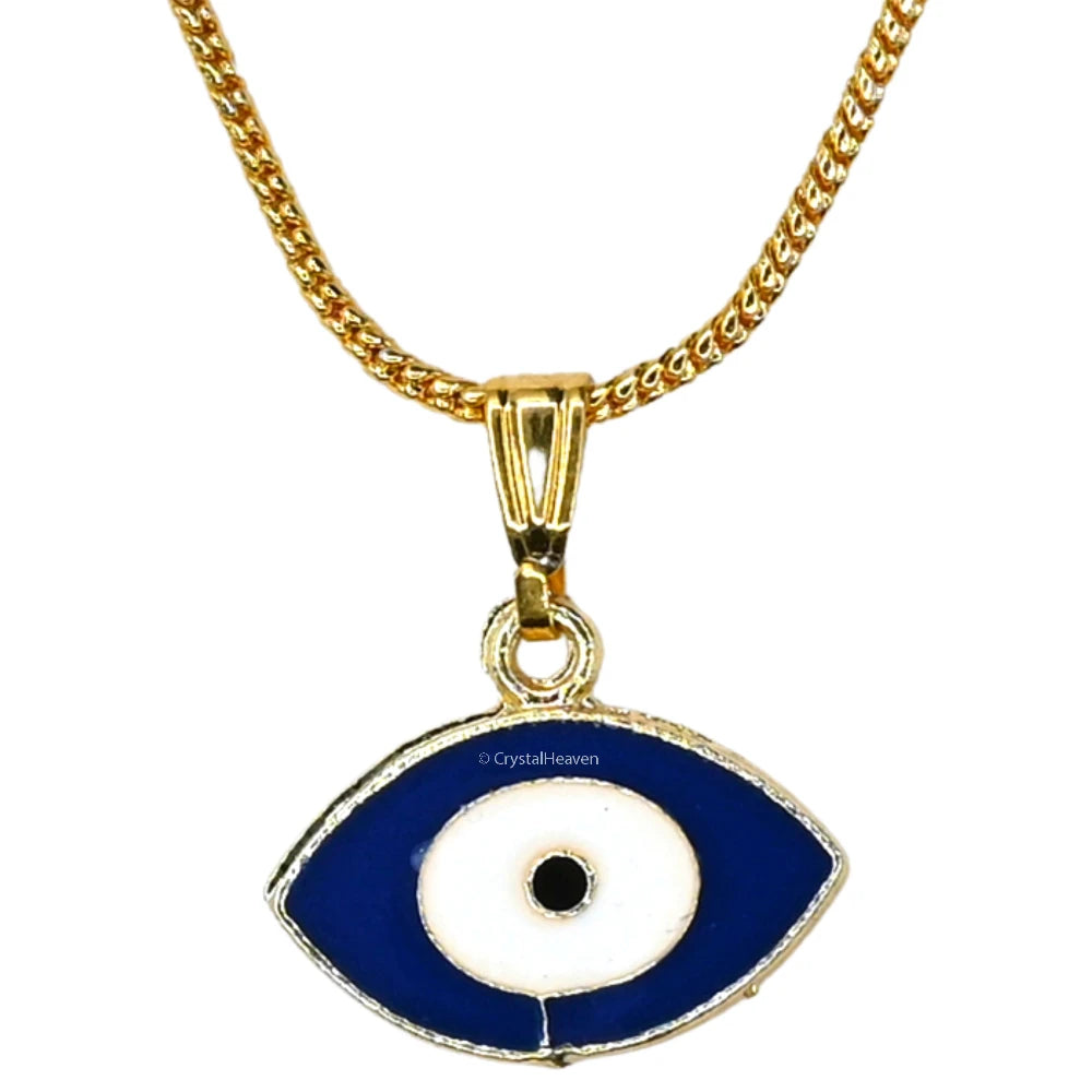 Blue Evil Eye Pendant Necklace (Gold)