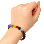 Smoky Quartz Chakra with Buddha Bracelet (Elastic)