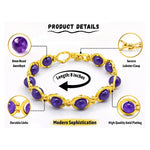 Amethyst Bracelet - Round Gold Chain