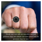 Black Onyx Ring (Silver/Round)