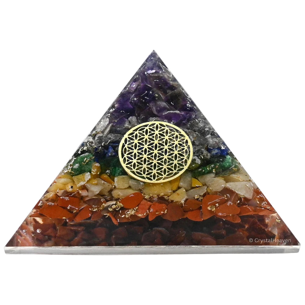 7 Chakra Orgone Pyramid (Small Flower Of Life)