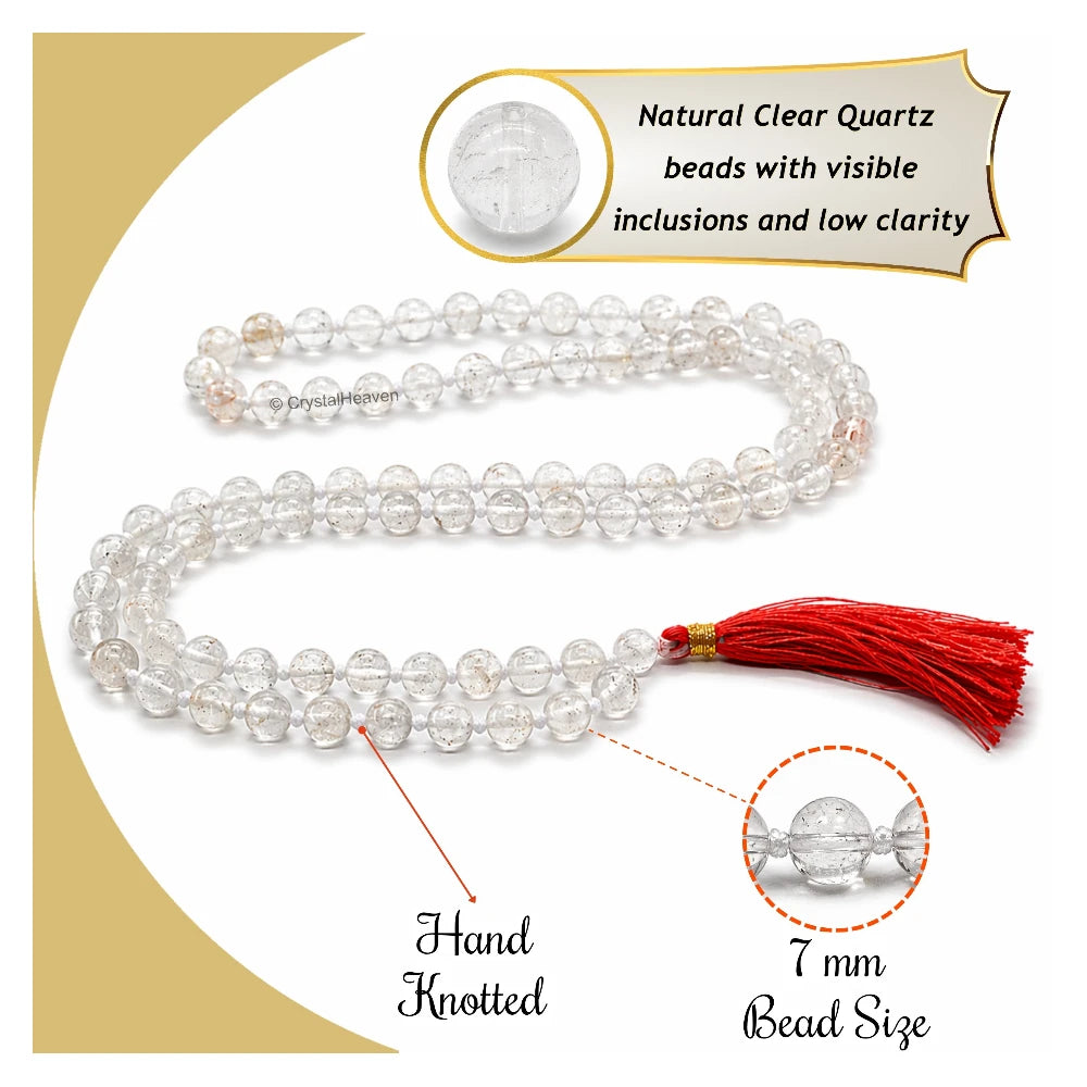Sphatik Mala - B Grade 108 Beads (7mm) (Hand Knotted)