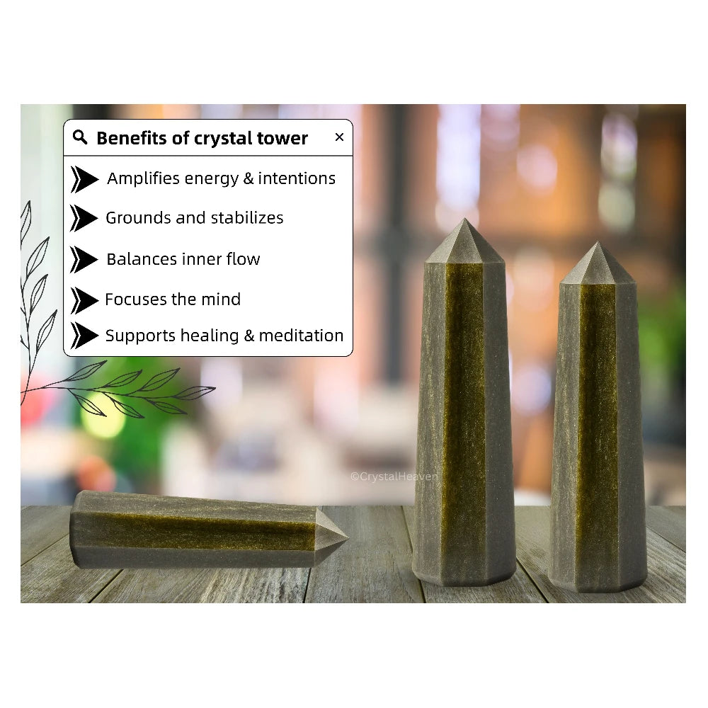 Golden Sheen Obsidian Crystal Tower (2" to 3" inch)
