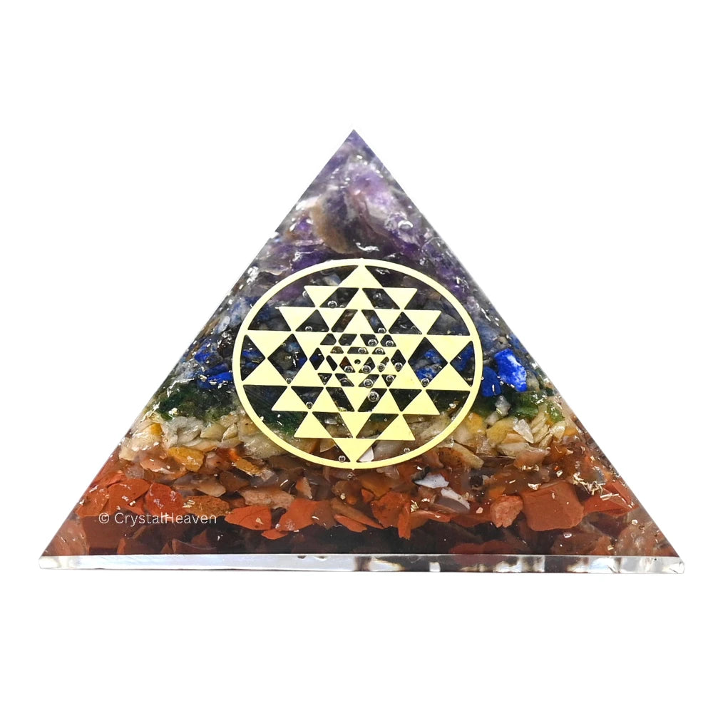 7 Chakra Orgone Pyramid (Round Shriyantra)