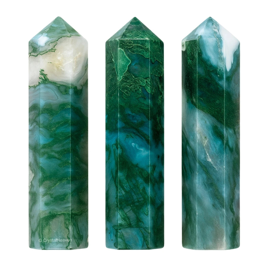 Moss Agate Pencil Points (Set of 10)