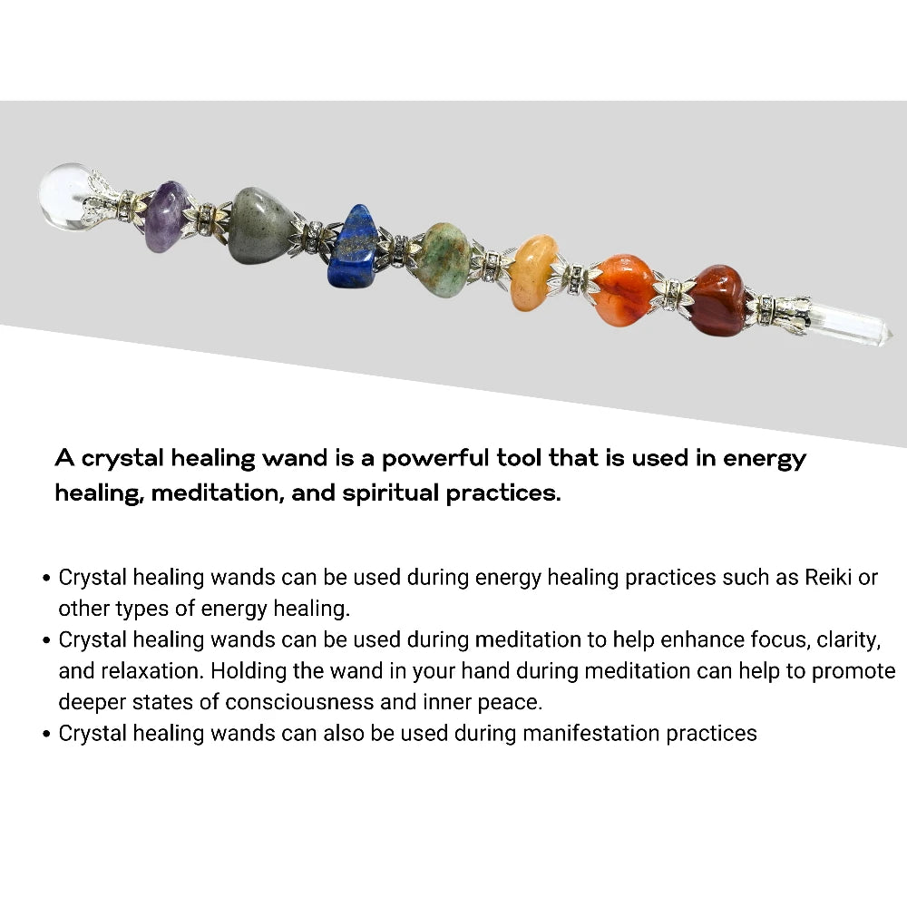 7 Chakra Crystal Tumbled Healing Stick
