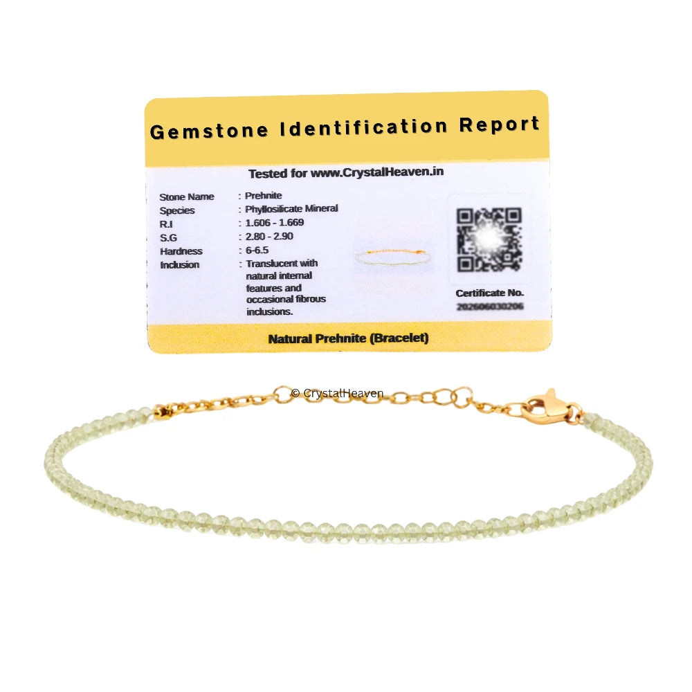 Prehnite Bracelets - 2mm Faceted Beads (Gold)