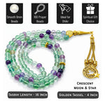 Multi Fluorite Crystal Tasbih (Gold)